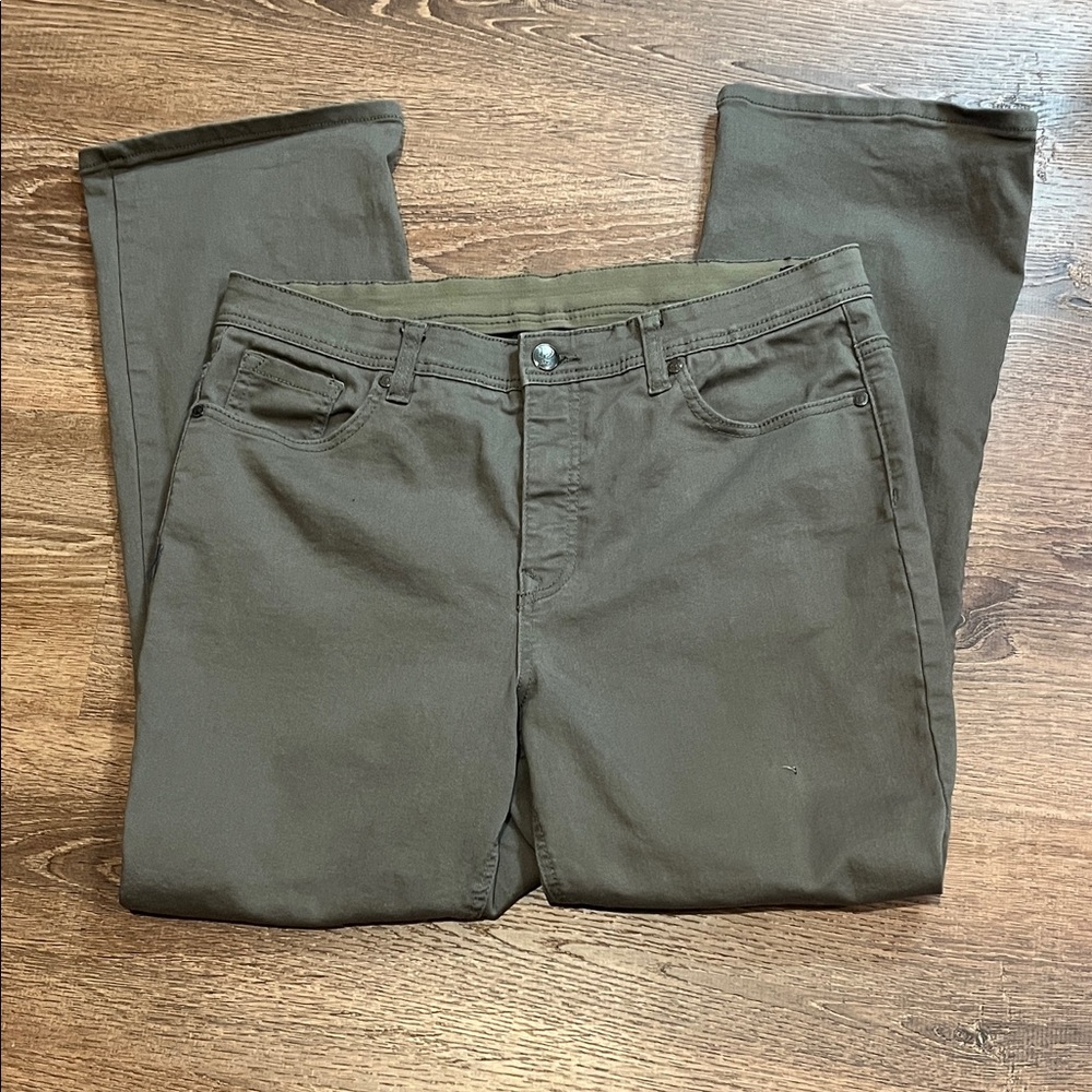DG2 Diane Gilman 16W casual Olive green jeans elastic waist 2255